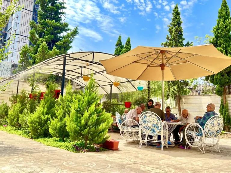 حیاط خانه سالمندان